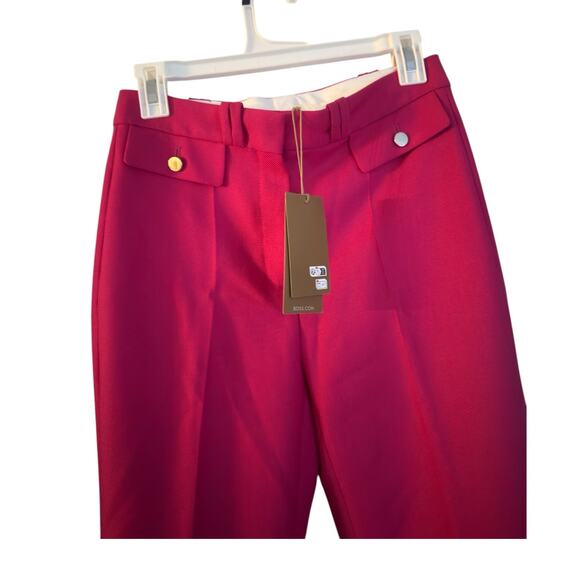 BOSS Slim Fit Trousers in Virgin Wool Twill Pants Womens 4, Hot Pink | NEW $348 - Picture 4 of 4